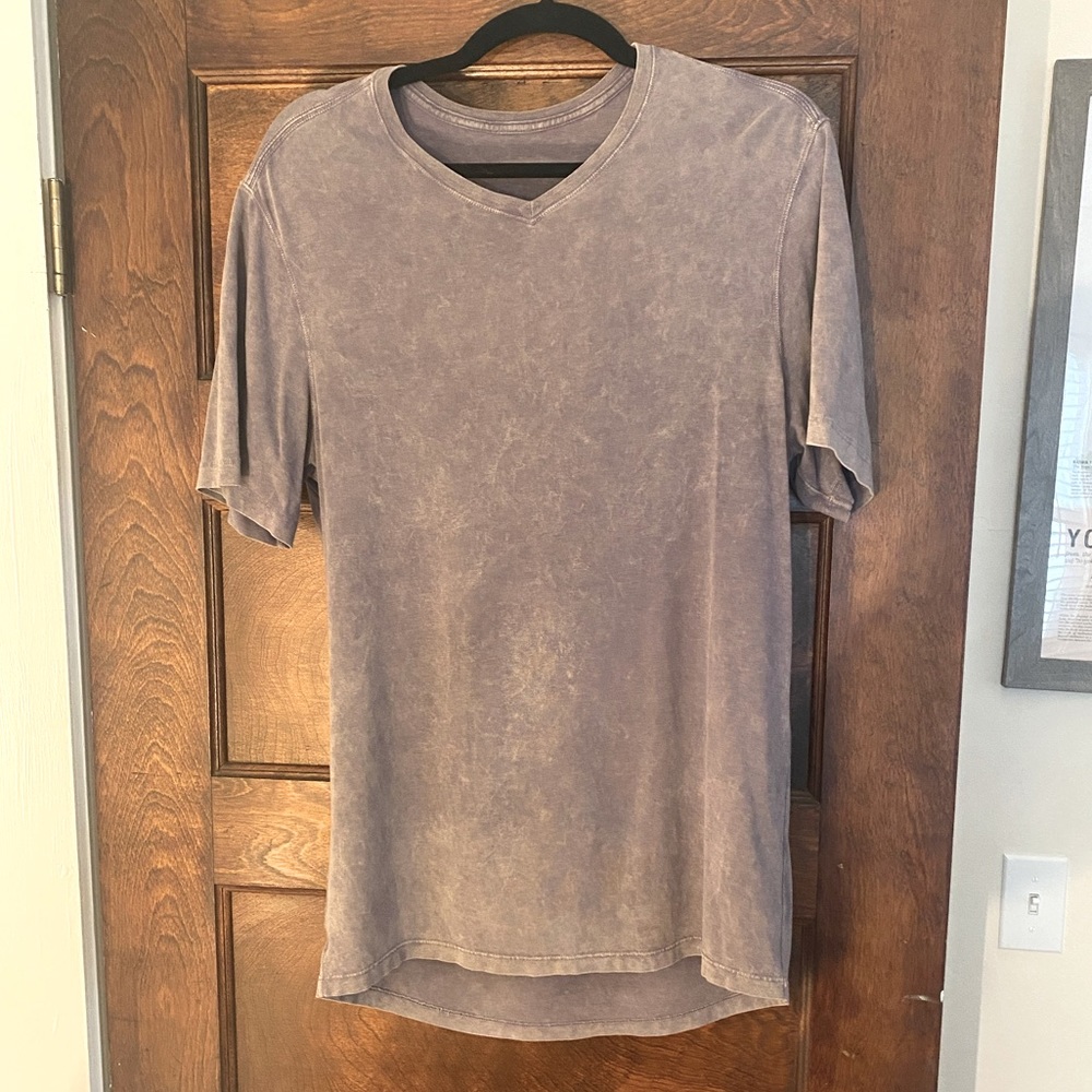 lululemon mens 5 year basic V *dye medium graphite purple